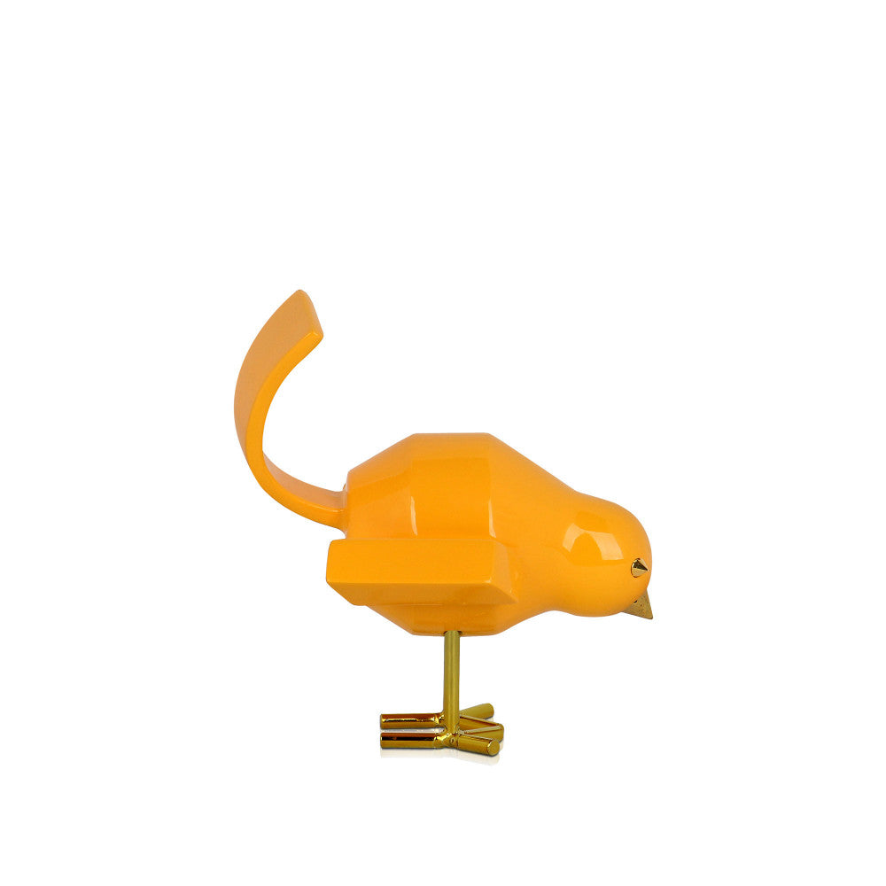 Uccellino giallo scultura in resina