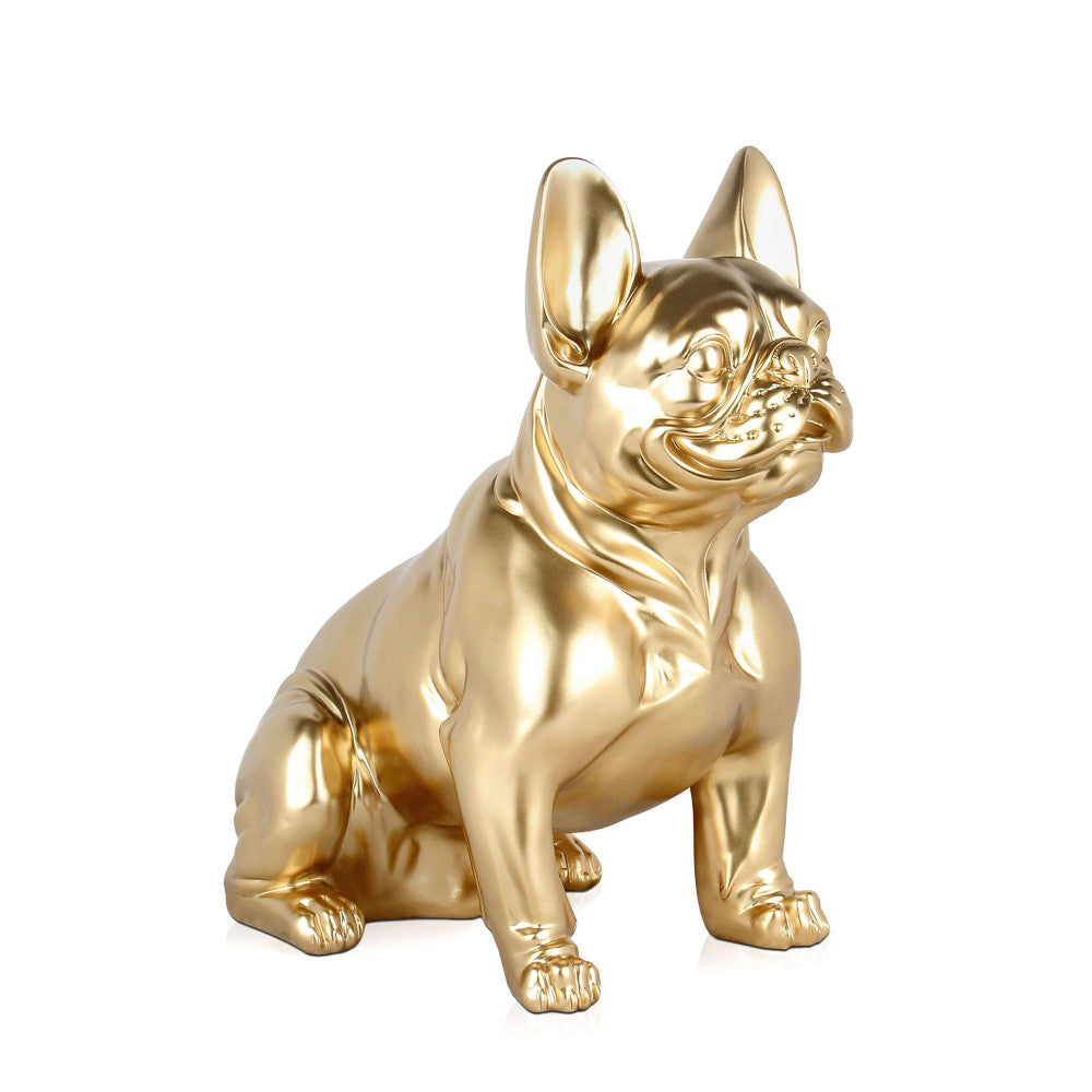 Bulldog francese seduto statua in resina