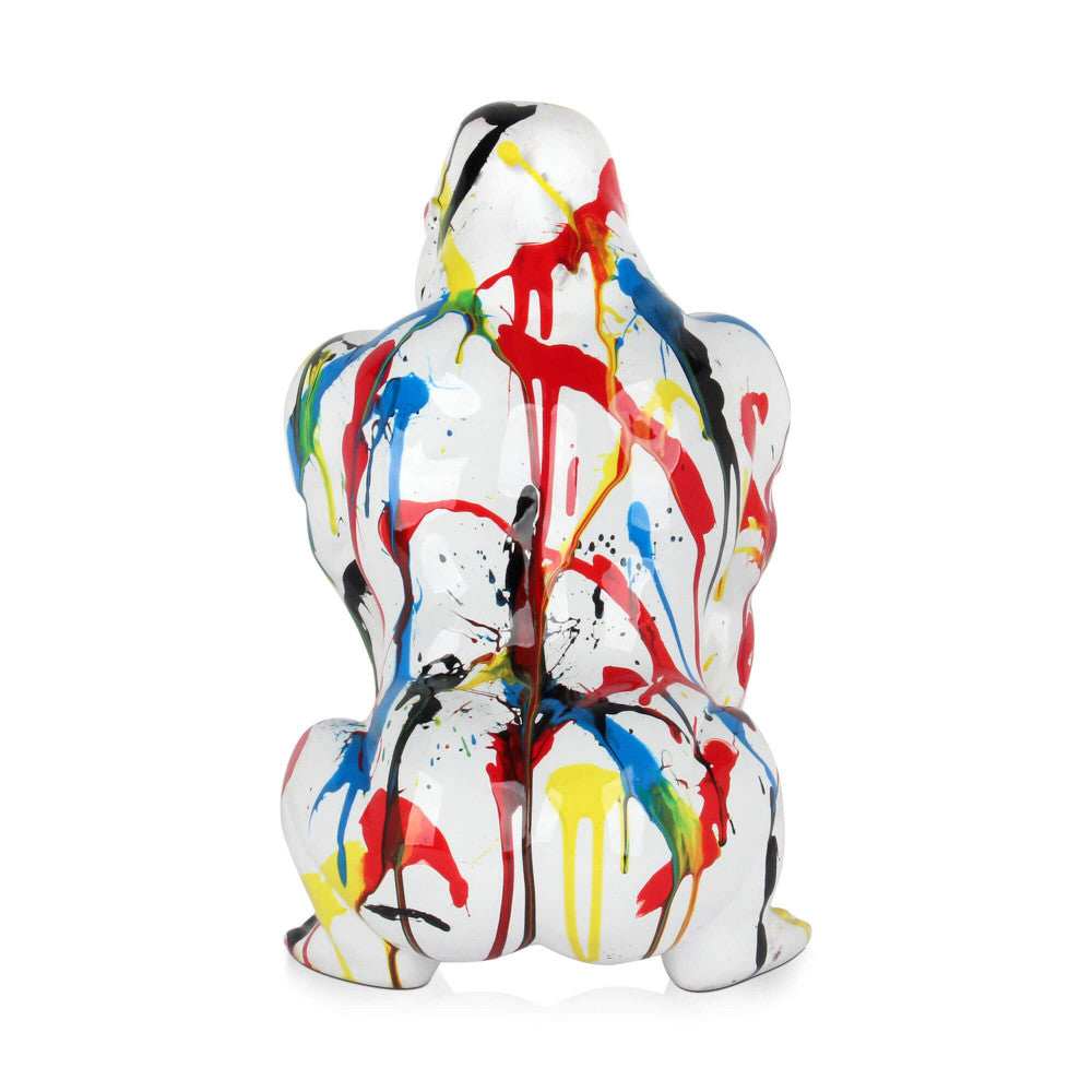 Orango statua in resina Pop Art multicolore