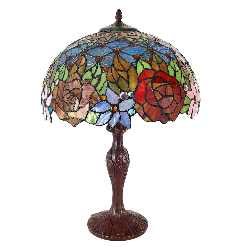 Lampada da tavolo Tiffany floreale