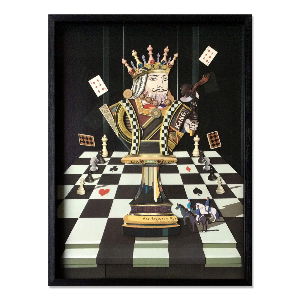 Quadro collage 3D Re di scacchi