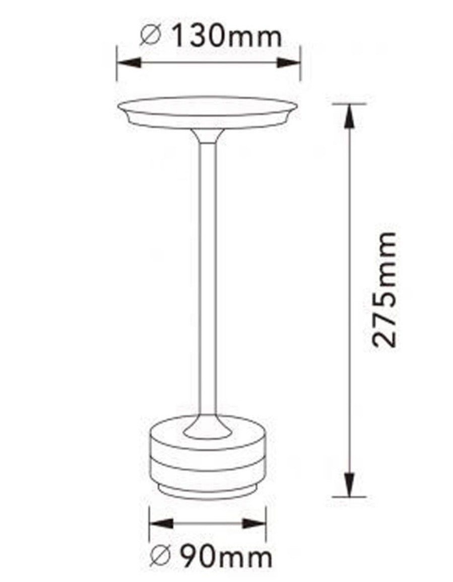 Black Edition – lampada da tavolo LED ricaricabile 3W dimmer touch