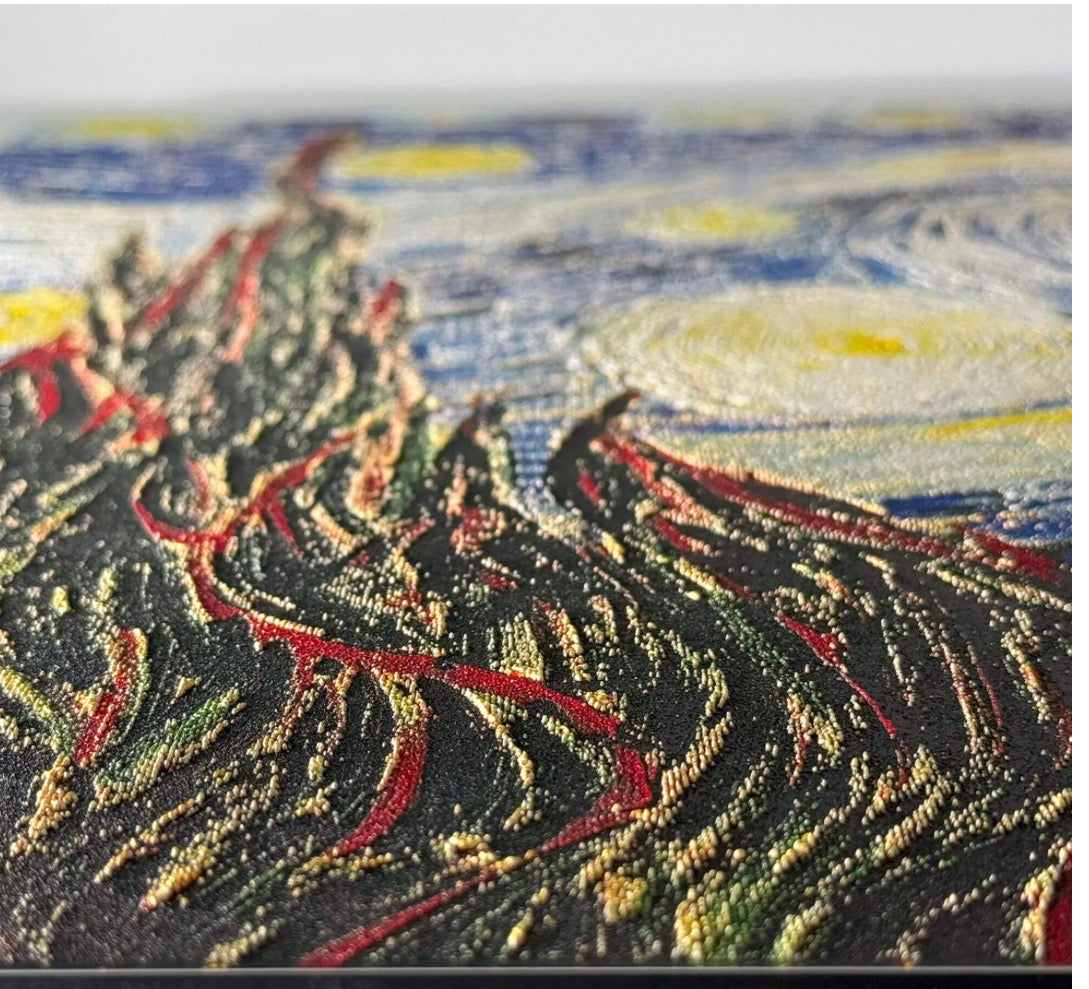 La Notte Stellata – Quadro su Pannello in Alluminio 50×50 cm